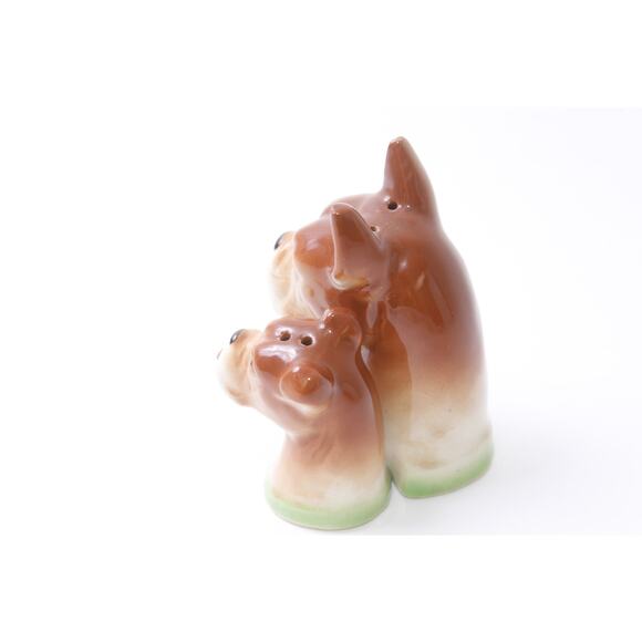Salt and Pepper Shakers Boxer Dog and Puppy, Bulldog, 4", Figurines, Ceramic - Picture 2 of 4